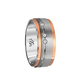 14K Two Tone Gold Diamond Band