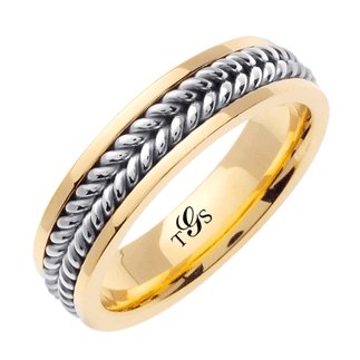 14K Two Tone Gold Band