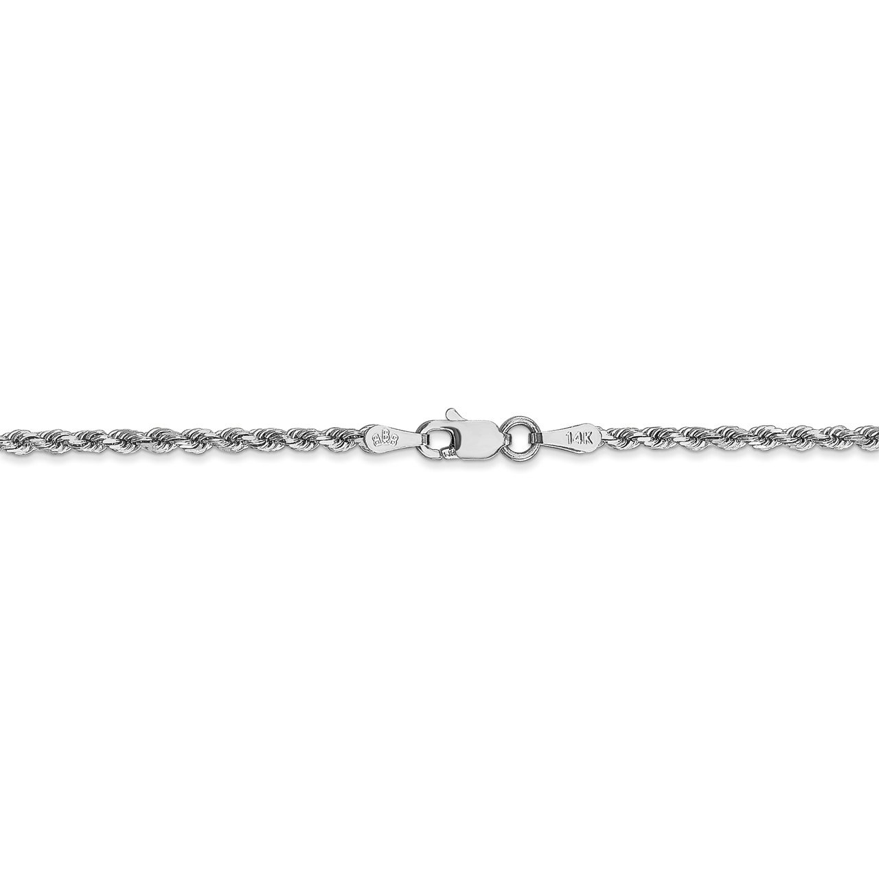 14k White Gold 2mm D/C Rope Chain-2