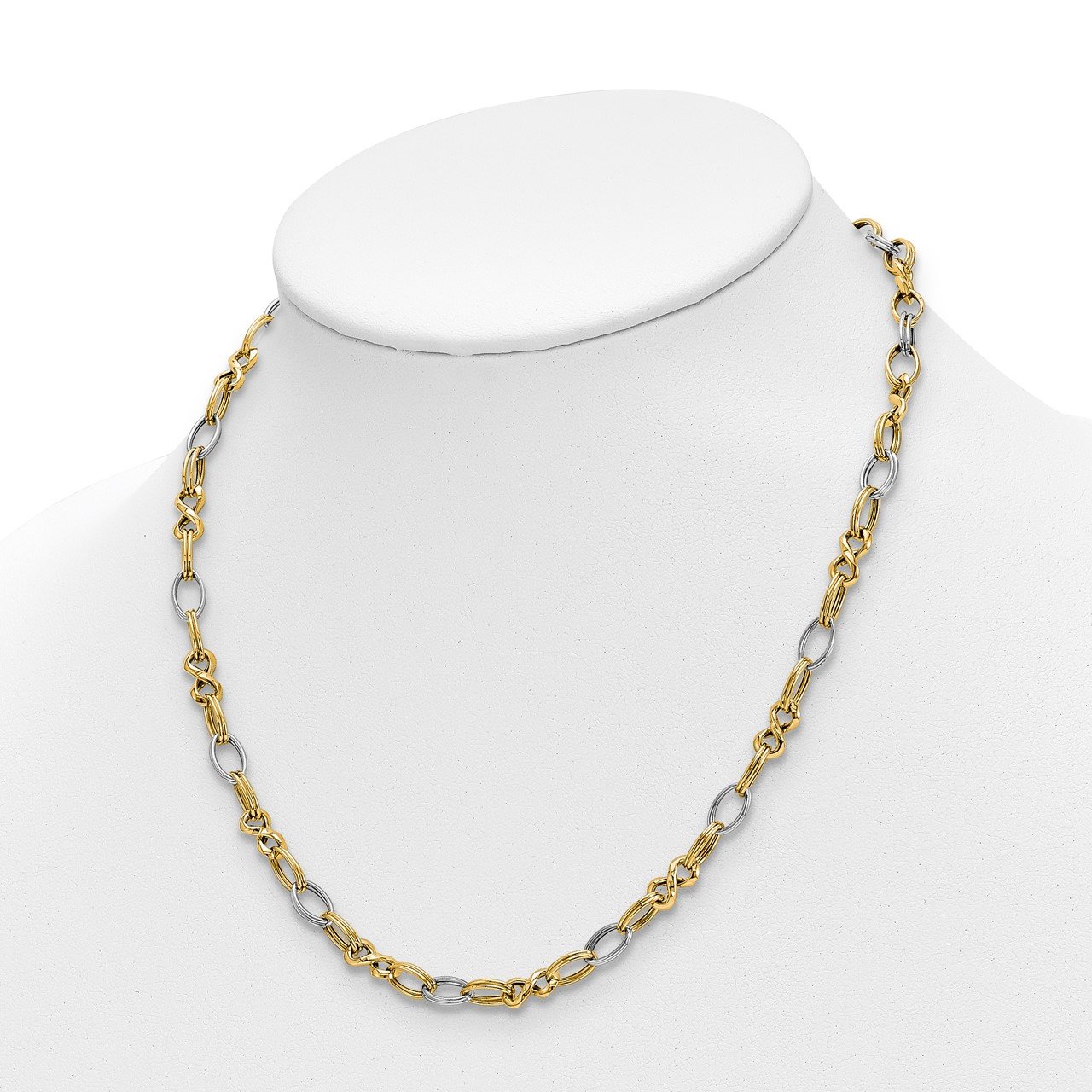 Leslie's 14K Two-tone Polished Fancy Link Necklace-3