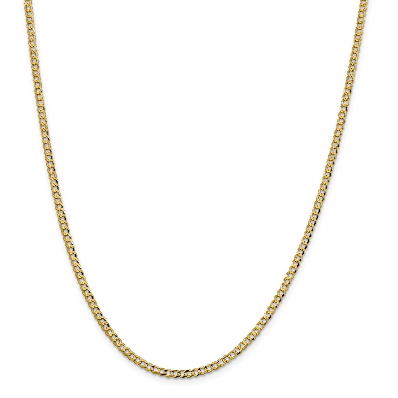 14k 3.1mm Lightweight Flat Cuban Chain