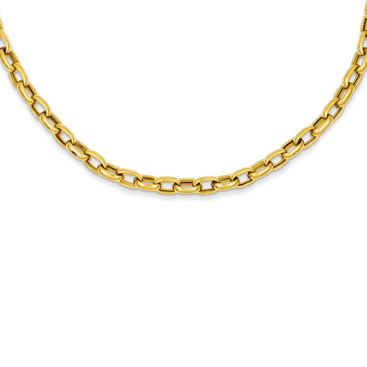 14k 18in 4.5mm Polished Fancy Link Necklace