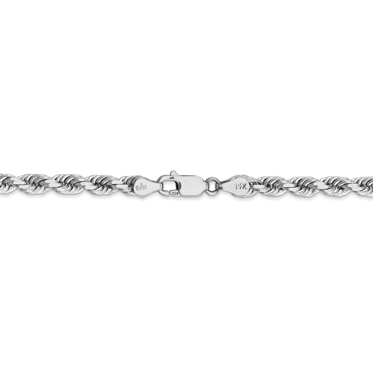14k White Gold 4.5mm D/C Rope with Lobster Clasp Chain-3