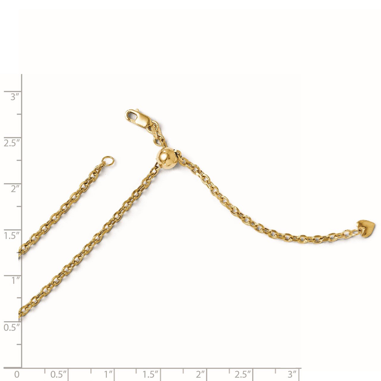 Leslie's 14K Adjustable 2.5mm Semi-Solid D/C Cable Chain-1