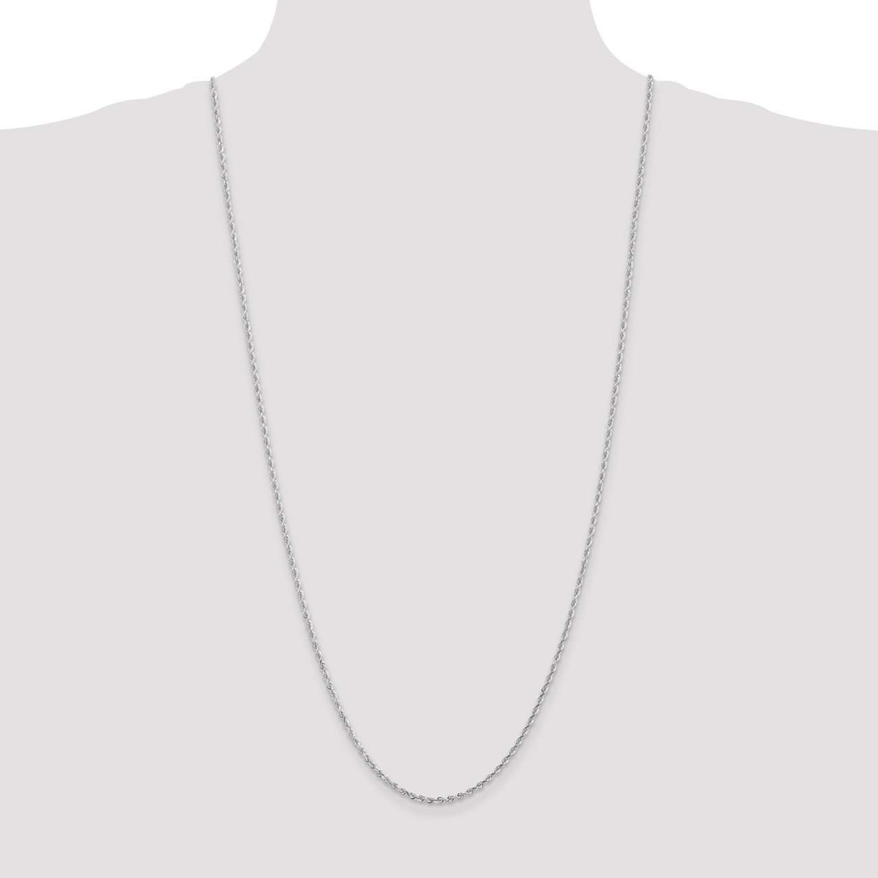 14k White Gold 2.25mm D/C Quadruple Rope Chain-1