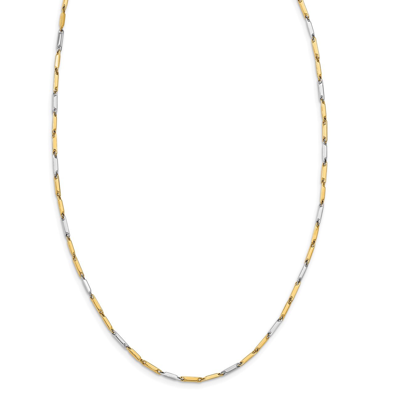 Leslie's 14K Two-tone Polished Link Necklace-2