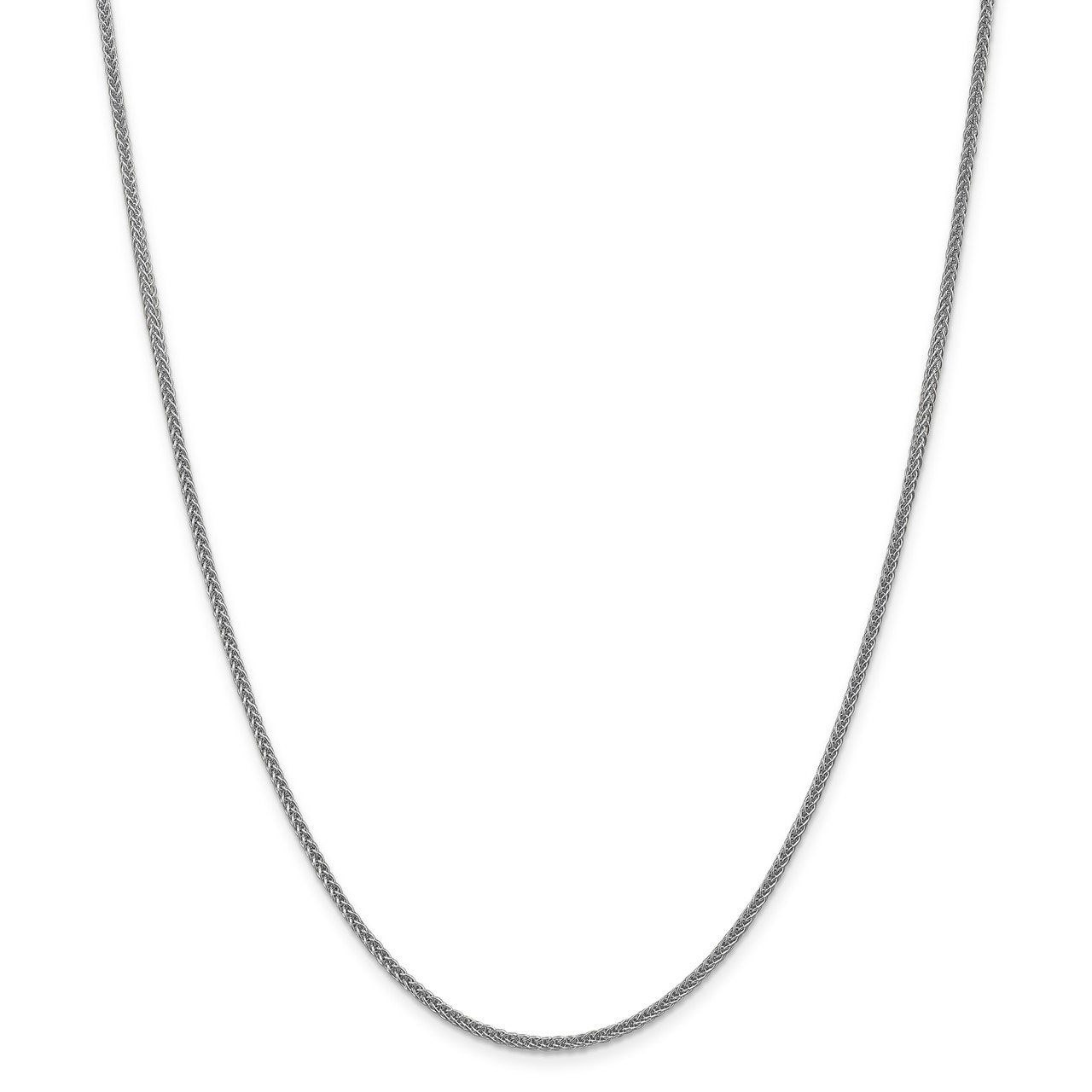 14k WG 2mm Semi-solid 3-Wire Wheat Chain