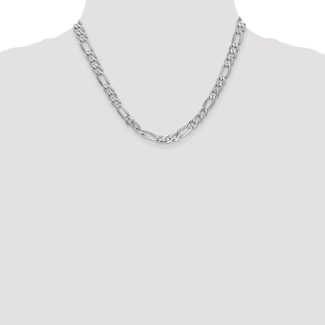 Leslie's 14K White Gold 6mm Flat Figaro Chain-1