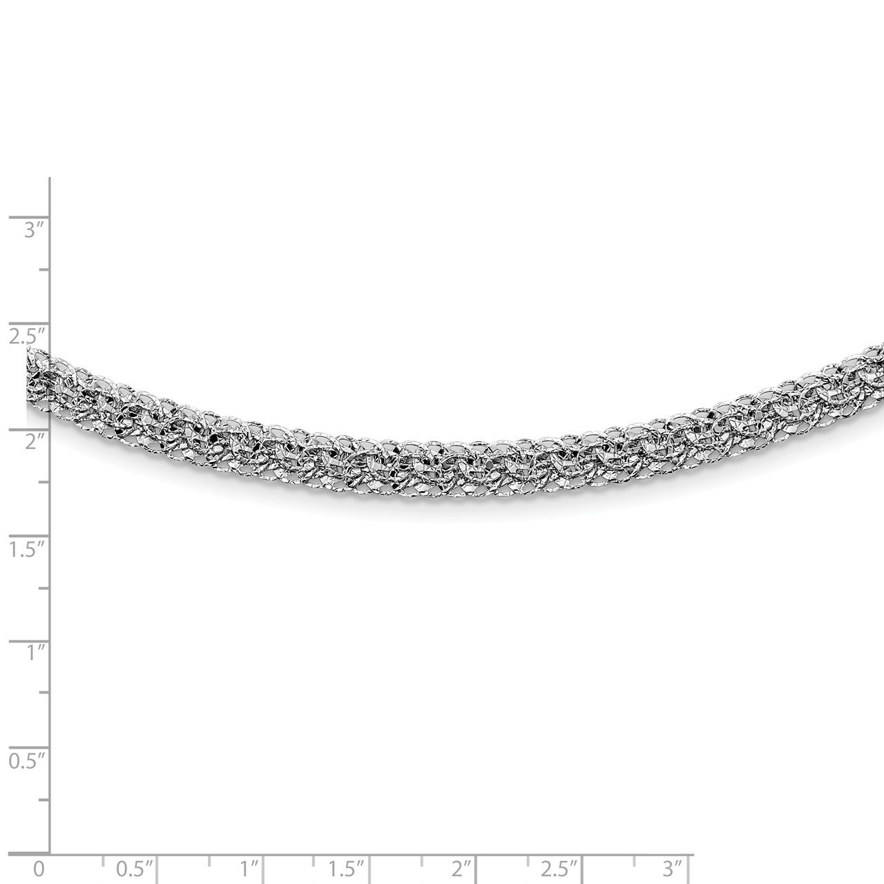 14K White Gold Polished D/C Fancy Link Necklace-2