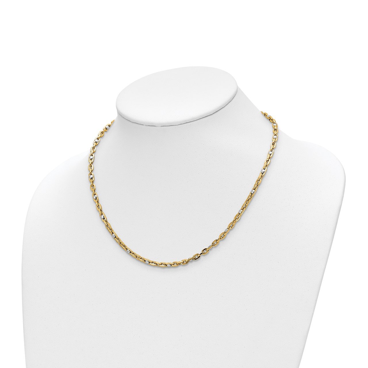 Leslie's 14K Two-tone Polished Link Necklace-1