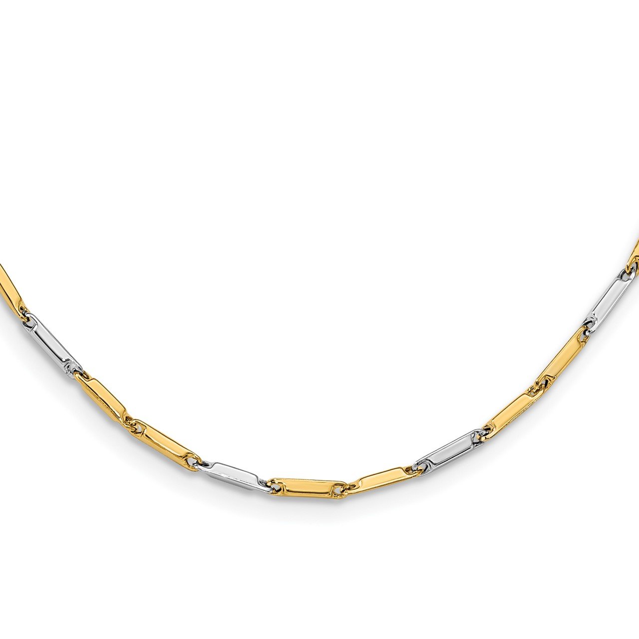 Leslie's 14K Two-tone Polished Link Necklace