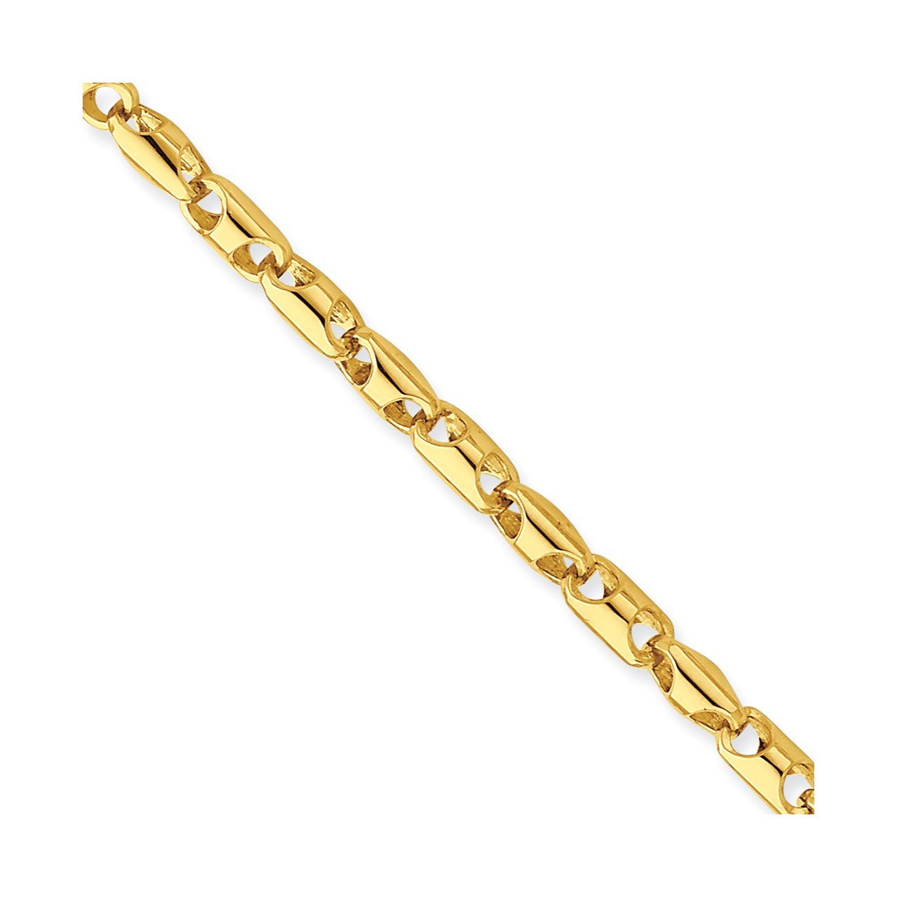 14k 4.1mm Fancy Barrel Link Chain