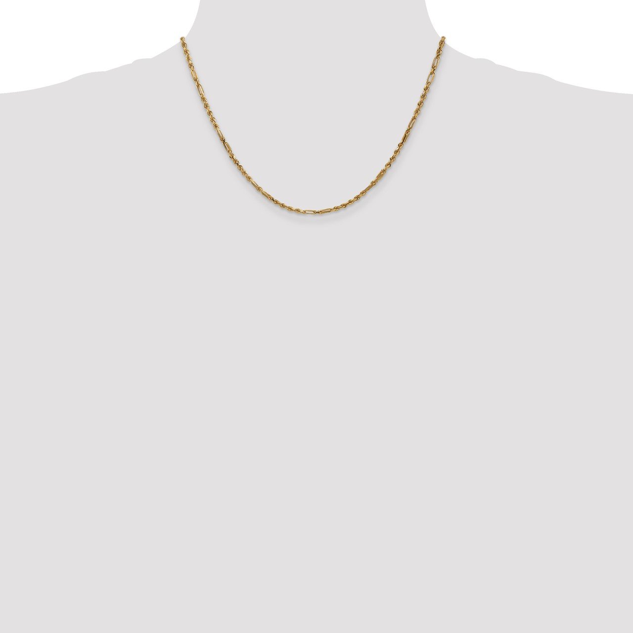 14k 2.5mm D/C Milano Rope Chain-1
