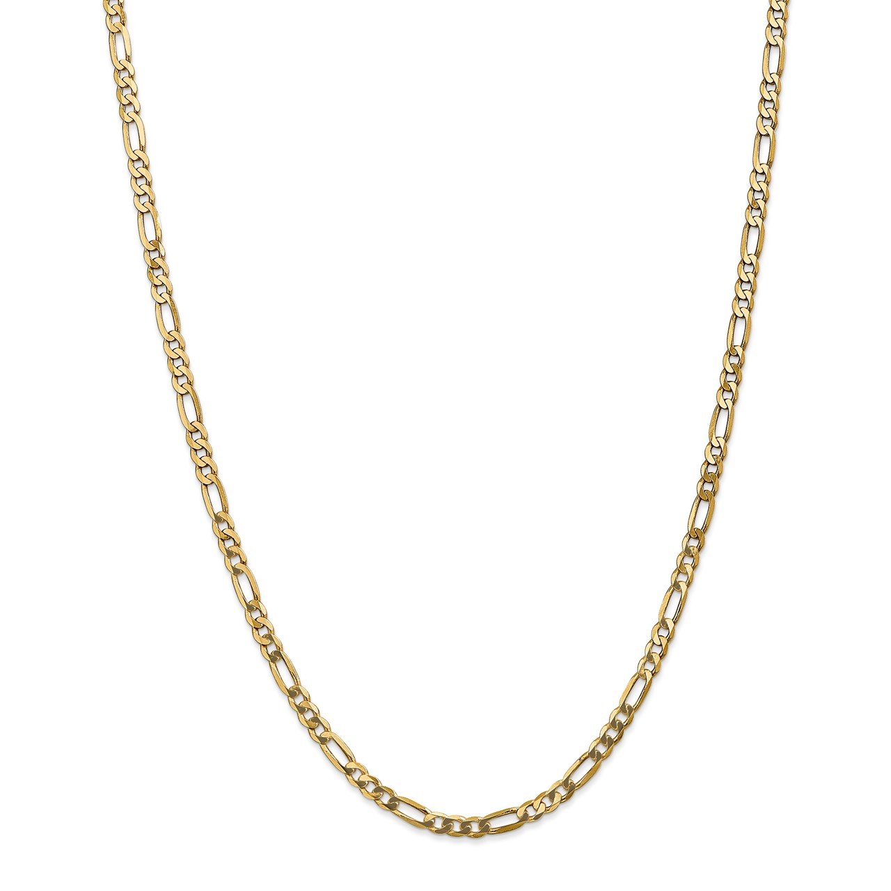 14k 4mm Flat Figaro Chain