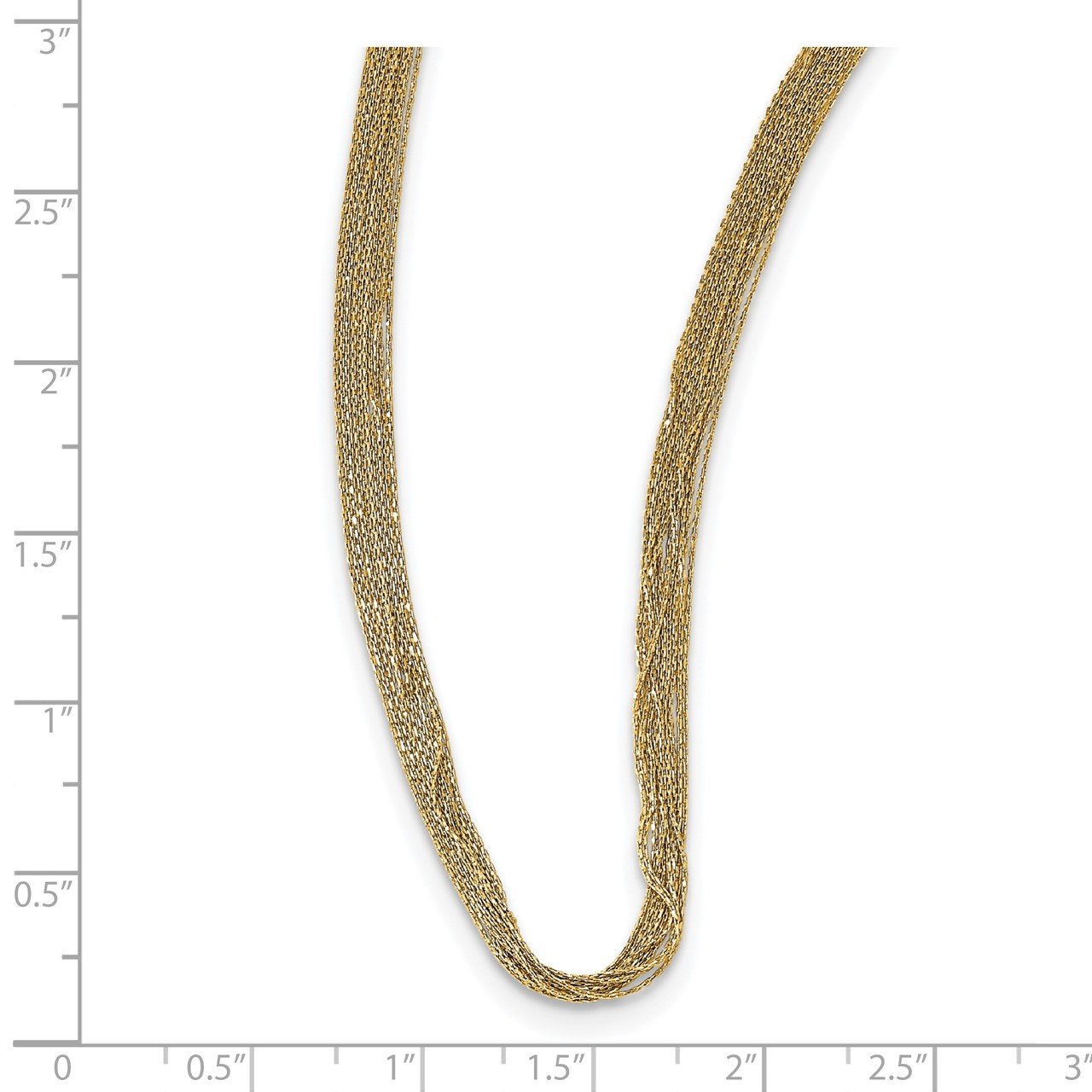 Leslie's 14K Polished Multi Strand with 2 in ext. Fancy Necklace-4