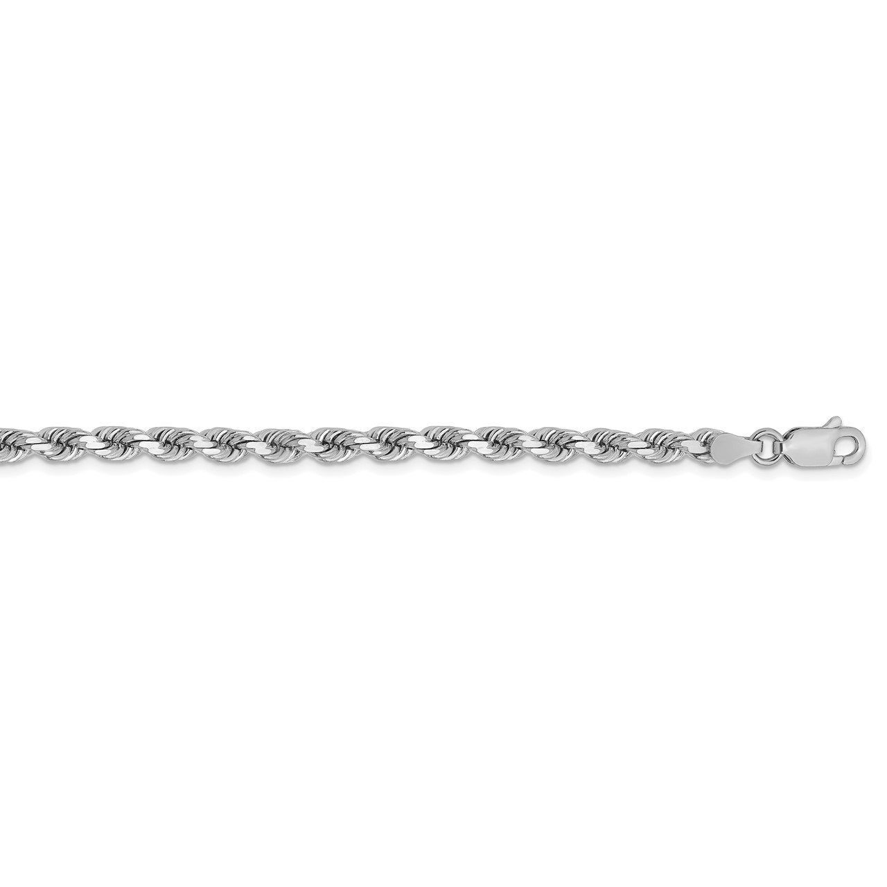14k White Gold 3.75mm D/C Rope with Lobster Clasp Chain