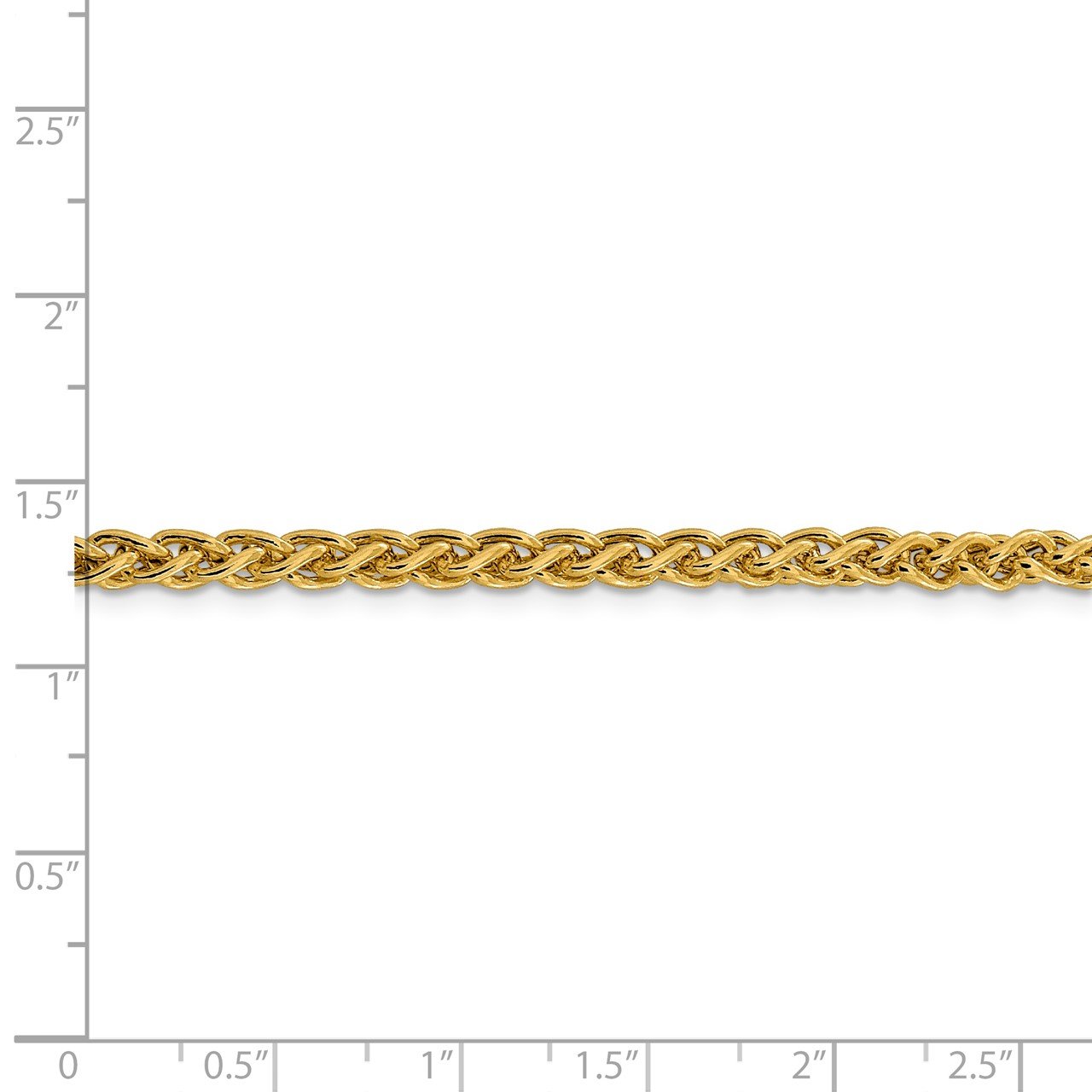 14k 4.15mm Semi-solid Wheat Chain-4