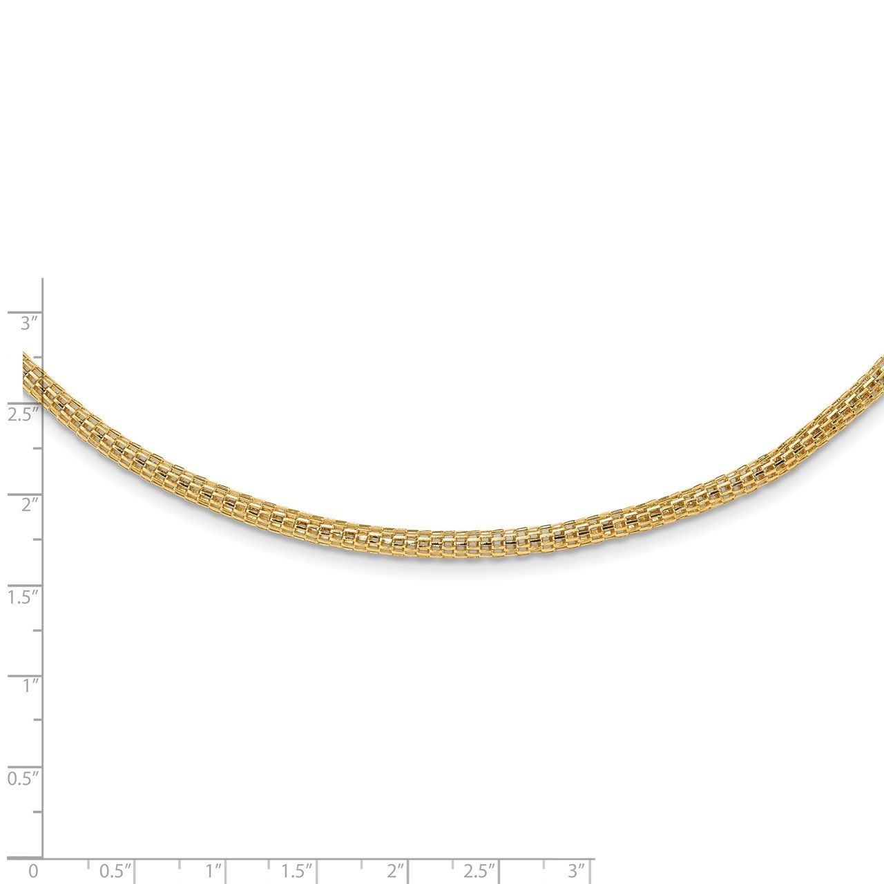 14K Polished Fancy Link Mesh Necklace-2
