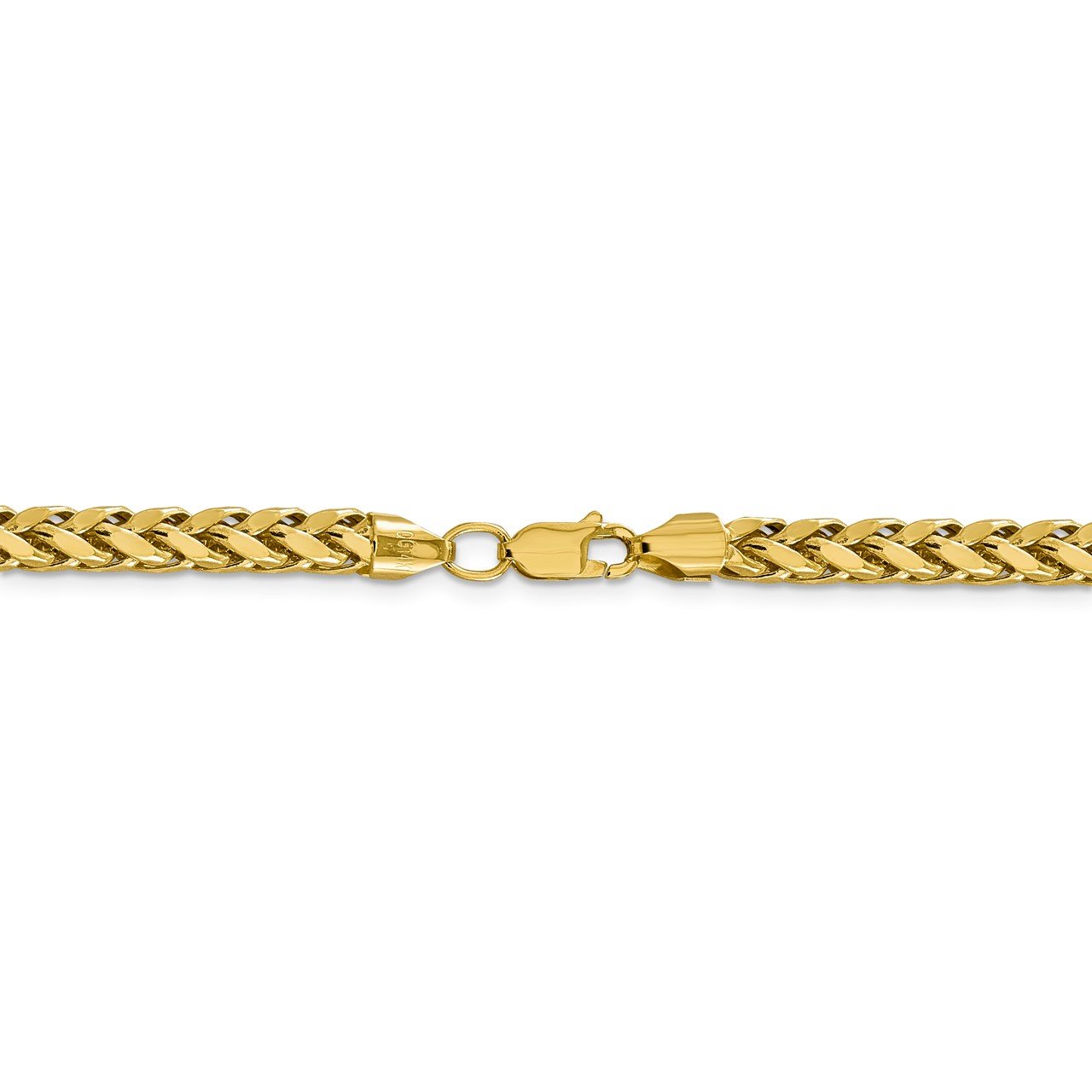 14k 5mm Semi-solid D/C Wheat Chain-3