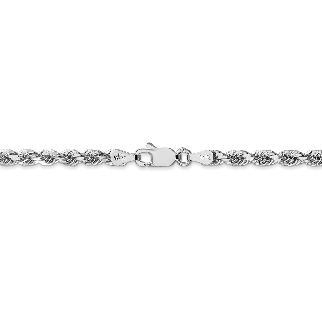 14k White Gold 3.5mm D/C Rope with Lobster Clasp Chain-3