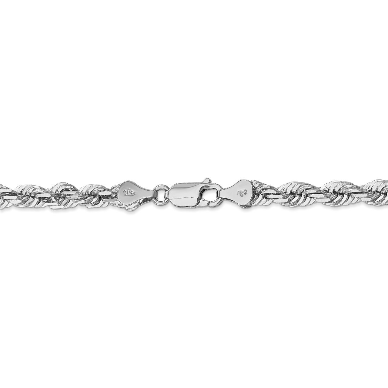 14k White Gold 5.5mm D/C Rope with Lobster Clasp Chain-3