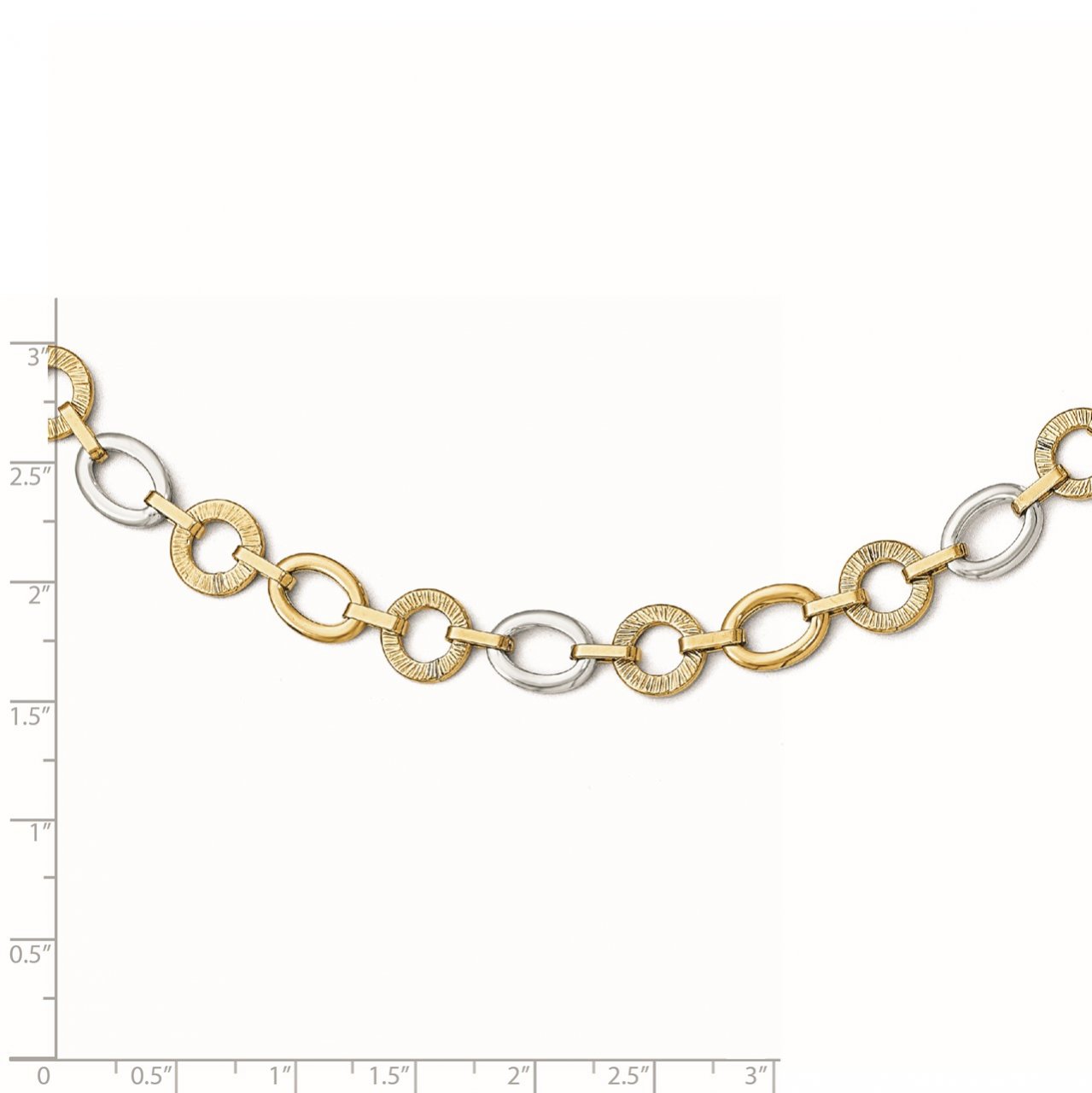 Leslie's 14k Two-tone Polished Textured Fancy Necklace-1