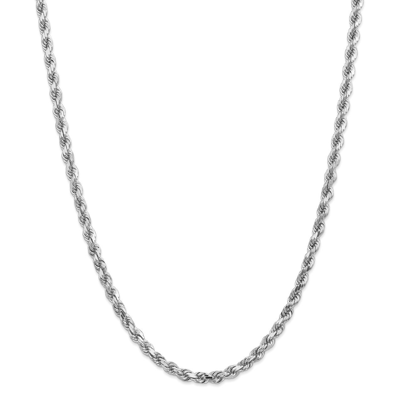 14k White Gold 4.5mm D/C Rope with Lobster Clasp Chain