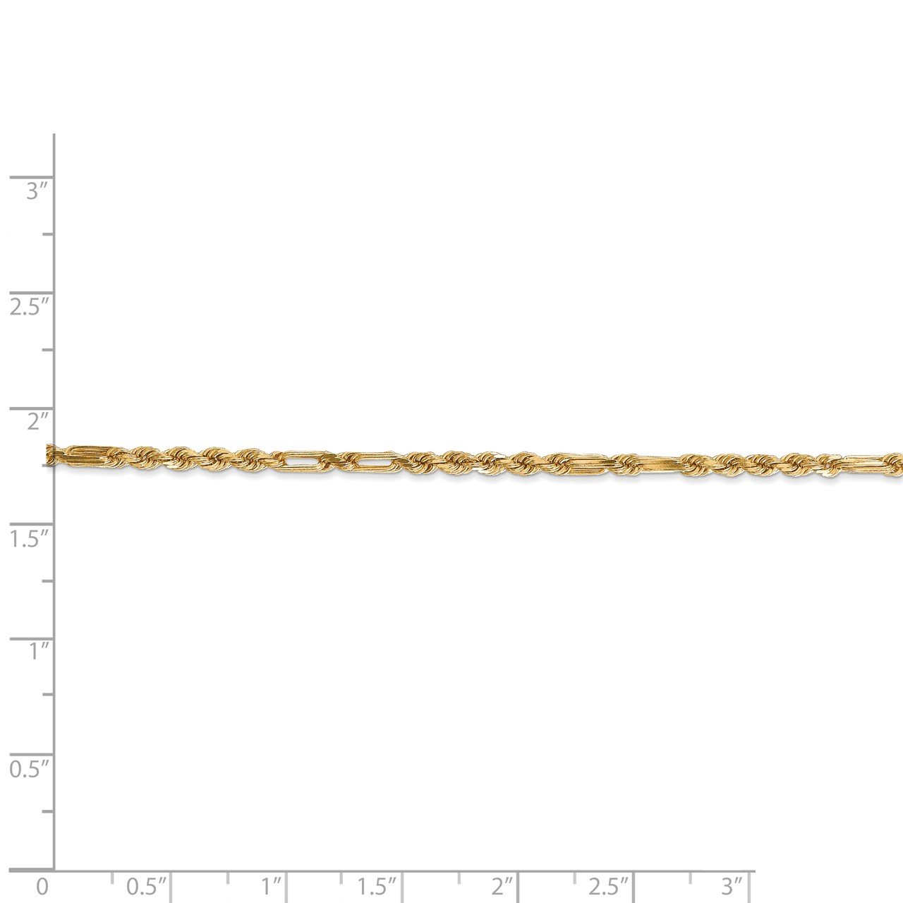 14k 2.5mm D/C Milano Rope Chain-4