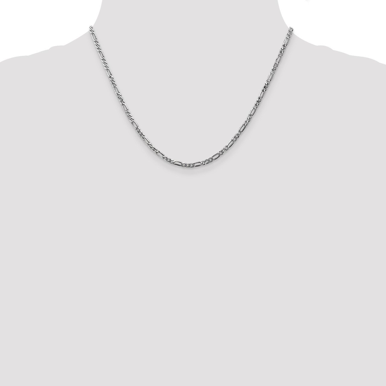 14k WG 2.75mm Flat Figaro Chain-1