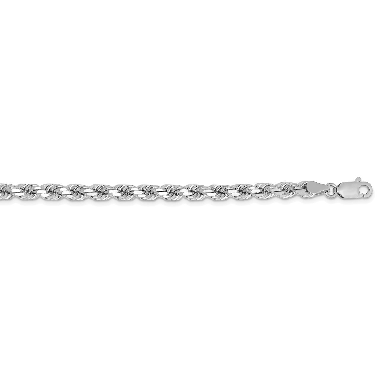 14k White Gold 4.25mm D/C Rope with Lobster Clasp Chain