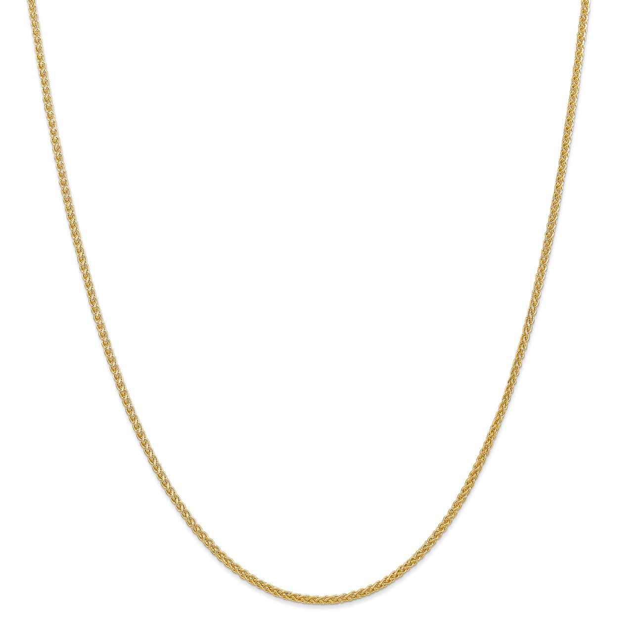 14k 2mm Semi-Solid Wheat Chain