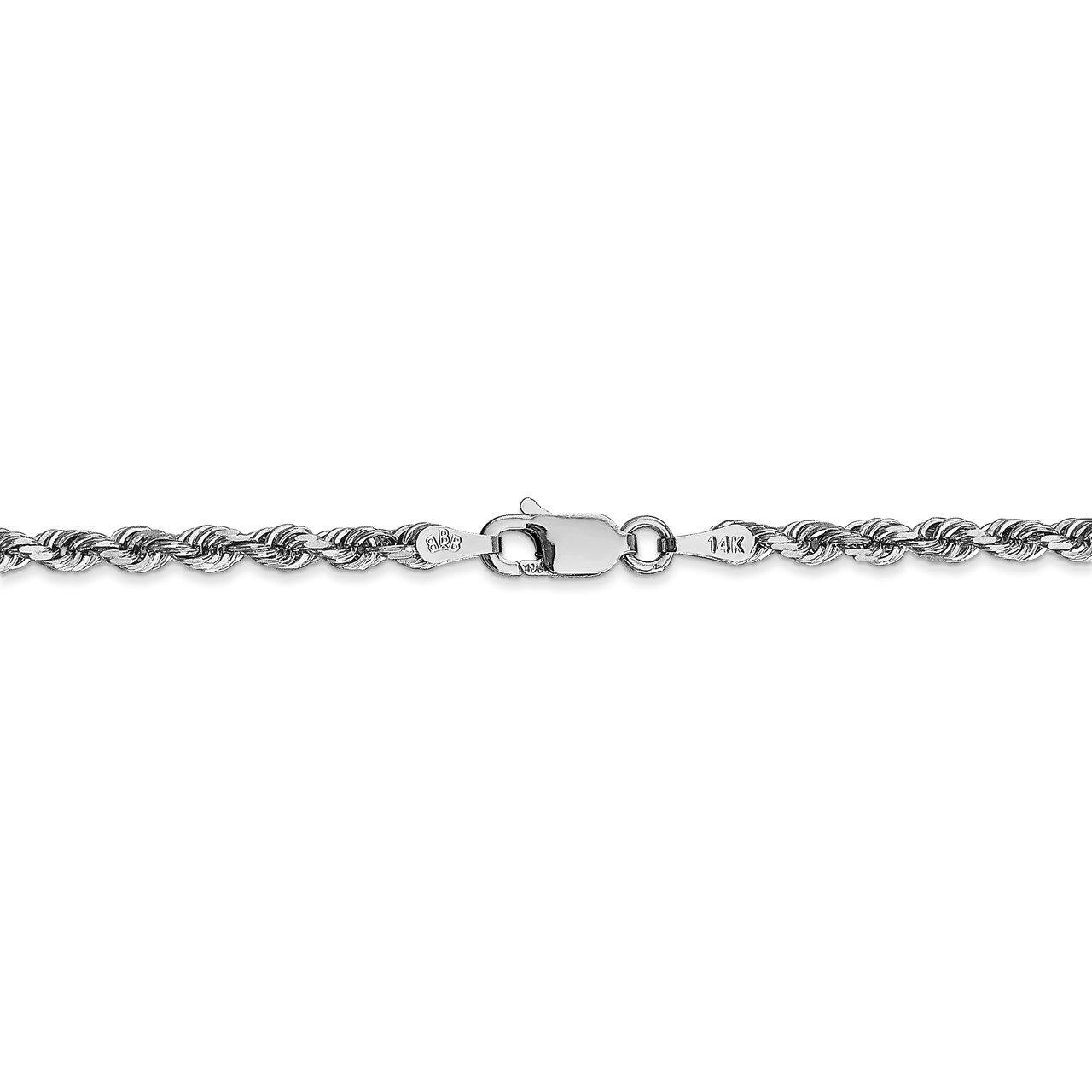 14k White Gold 3.0mm D/C Quadruple Rope Chain-3