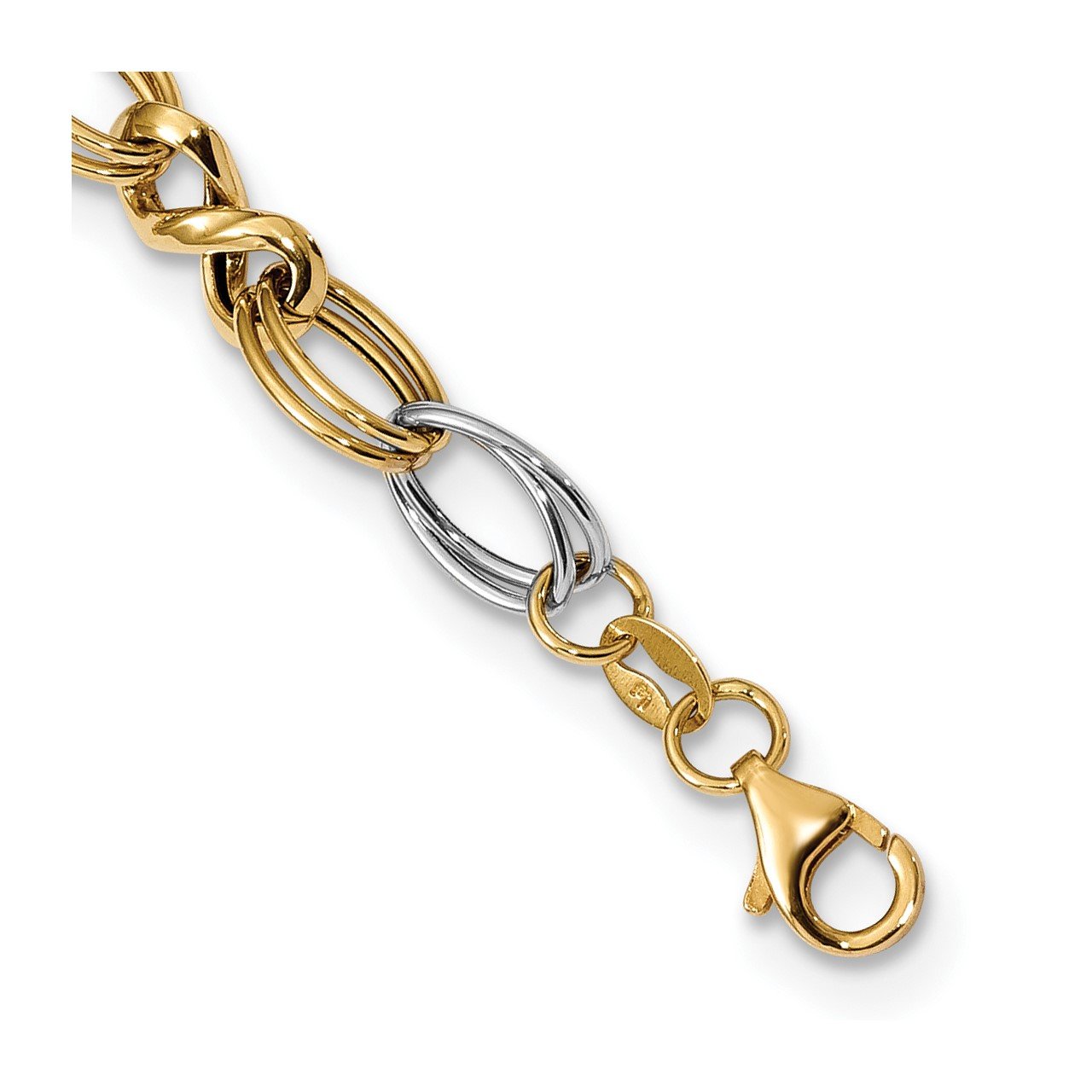 Leslie's 14K Two-tone Polished Fancy Link Necklace-1