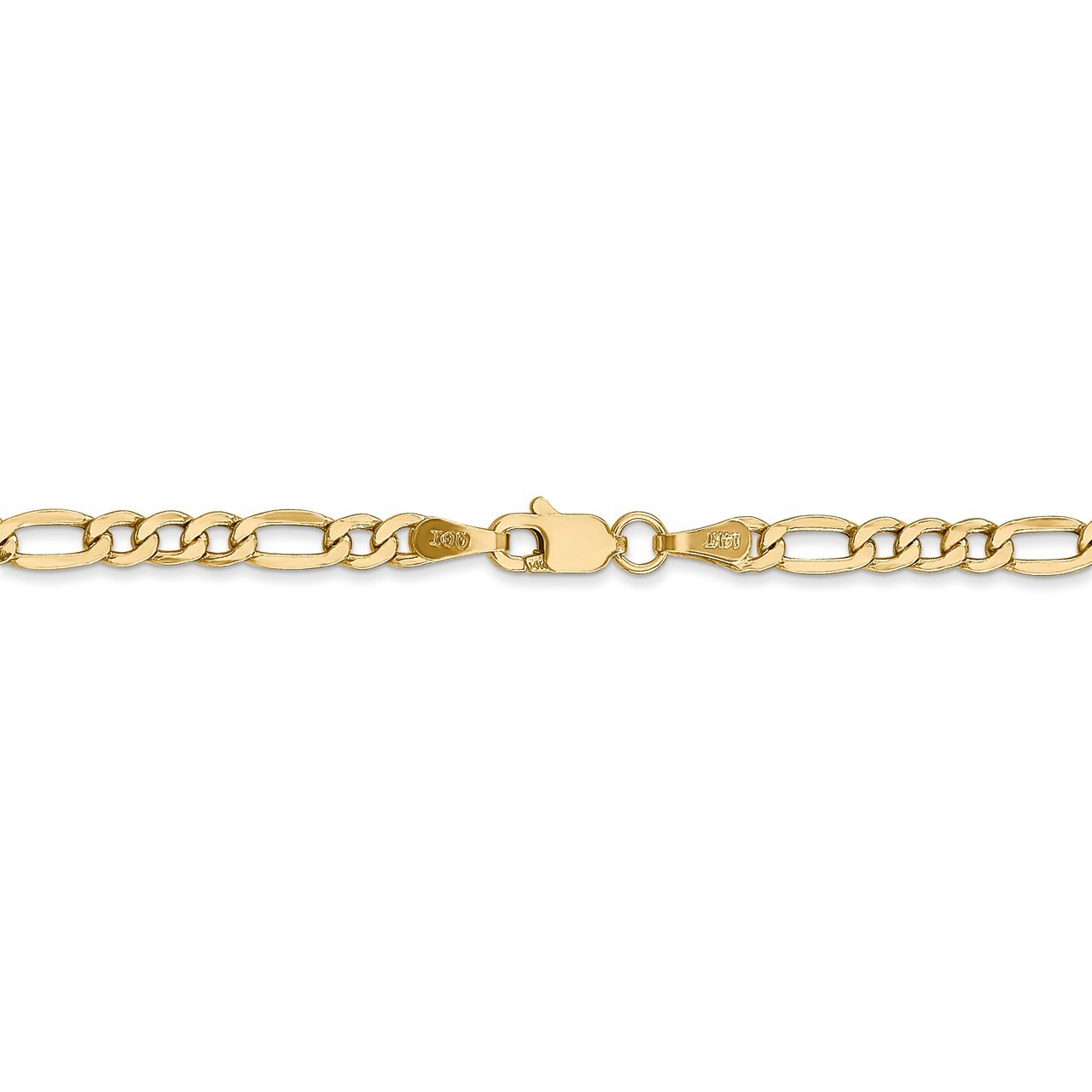 14k 3.5mm Semi-Solid Figaro Chain-3