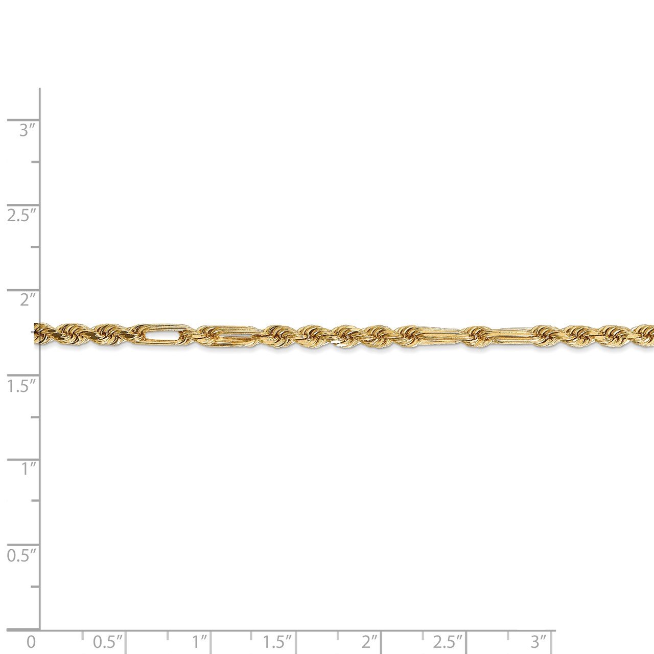 14k 3.0mm D/C Milano Rope Chain-4