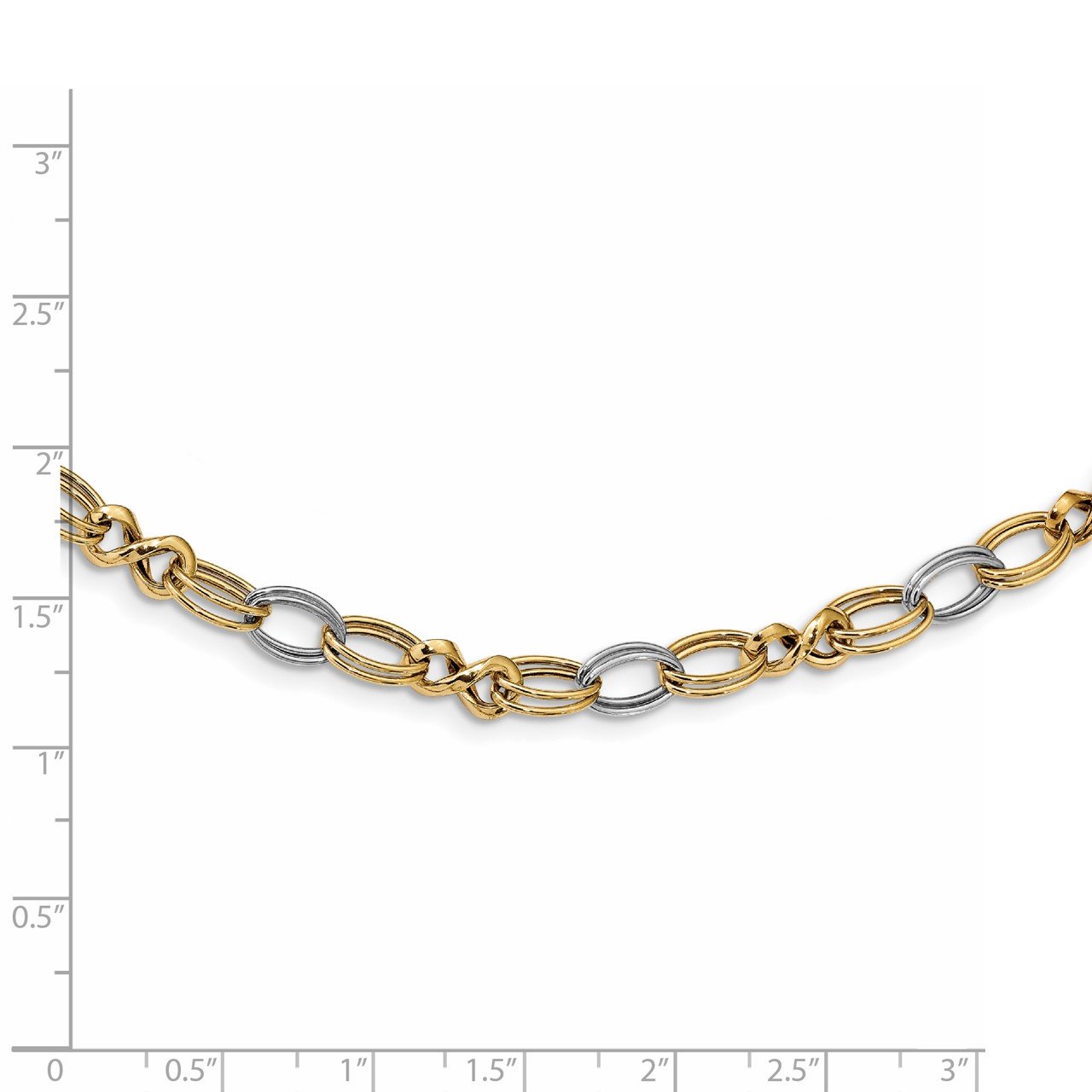 Leslie's 14K Two-tone Polished Fancy Link Necklace-2