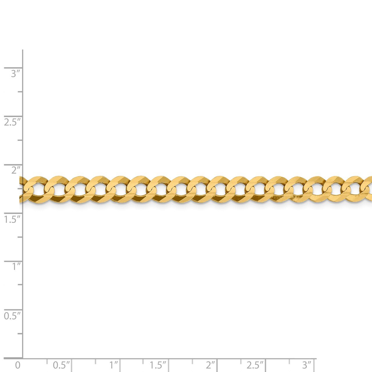 14k 7.2mm Lightweight Flat Cuban Chain-5