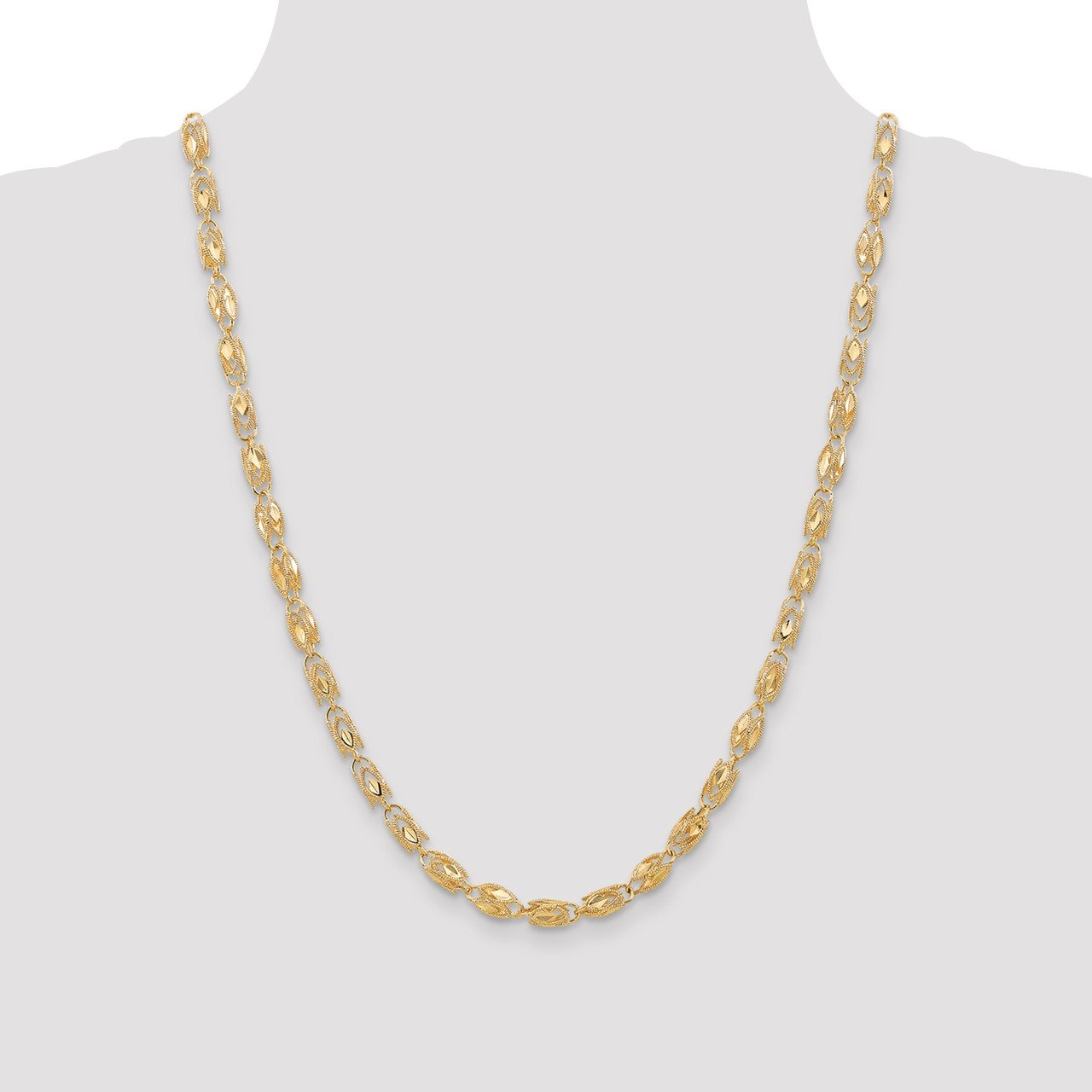 14k 4mm Marquise Rope Chain-1