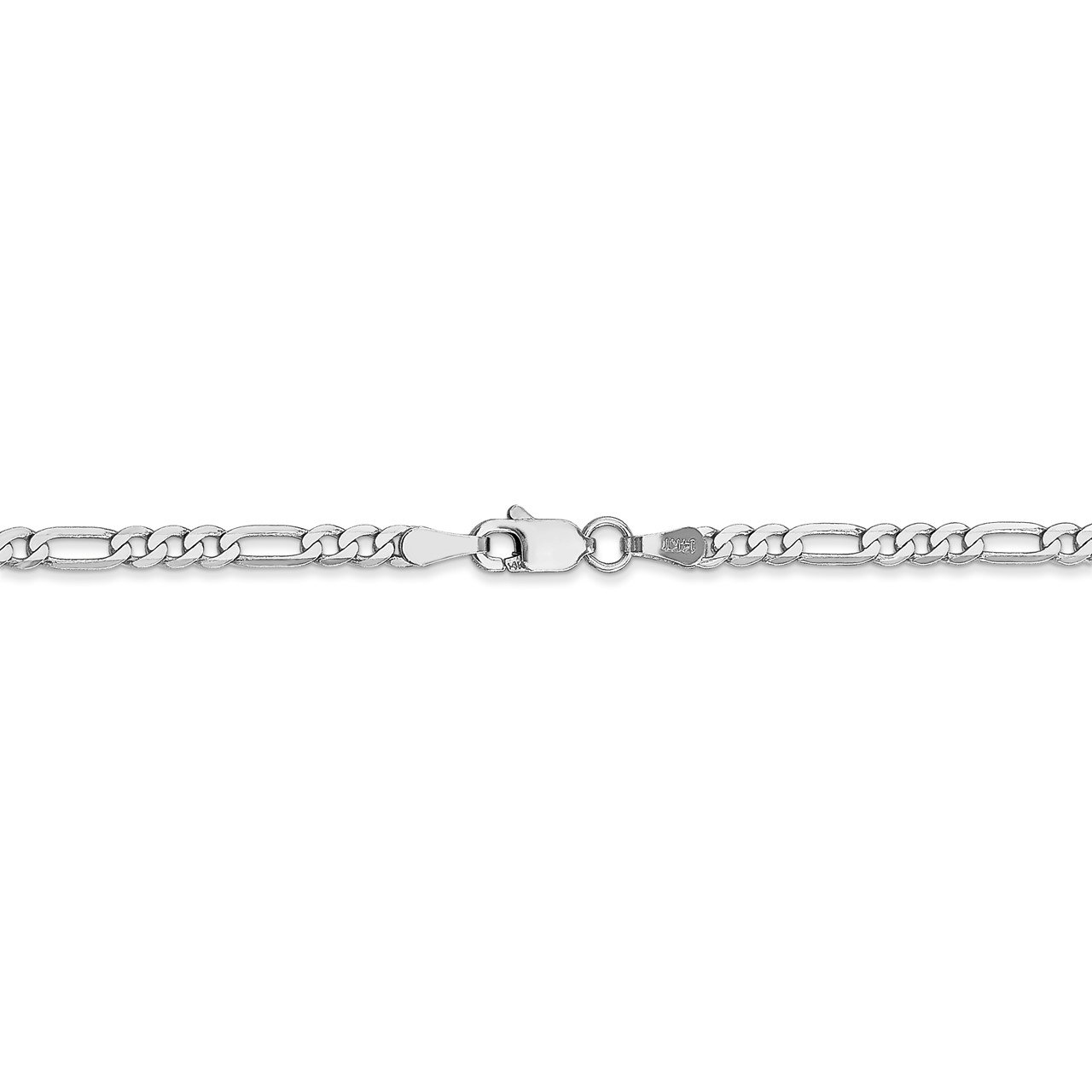 14k WG 2.75mm Flat Figaro Chain-3