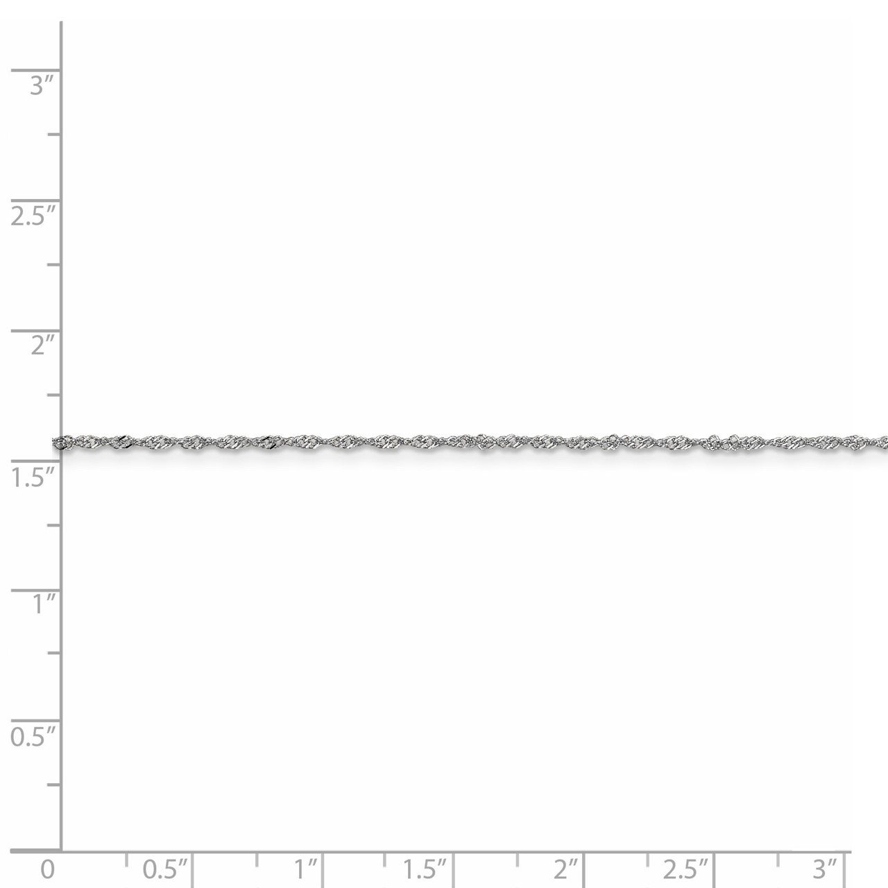 Leslie's 14K White Gold 1mm Singapore with Lobster Clasp Chain-4