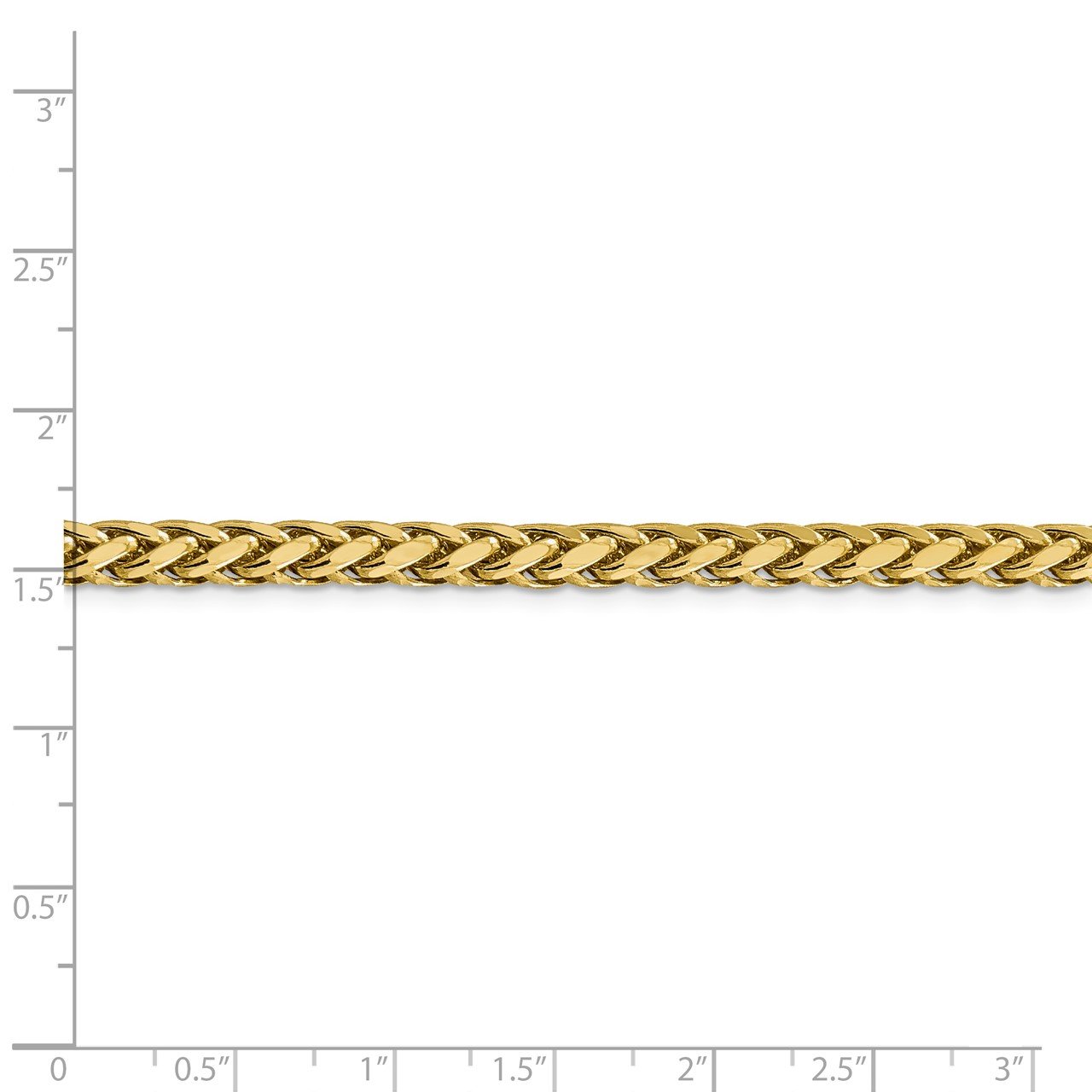 14k 5mm Semi-solid D/C Wheat Chain-4