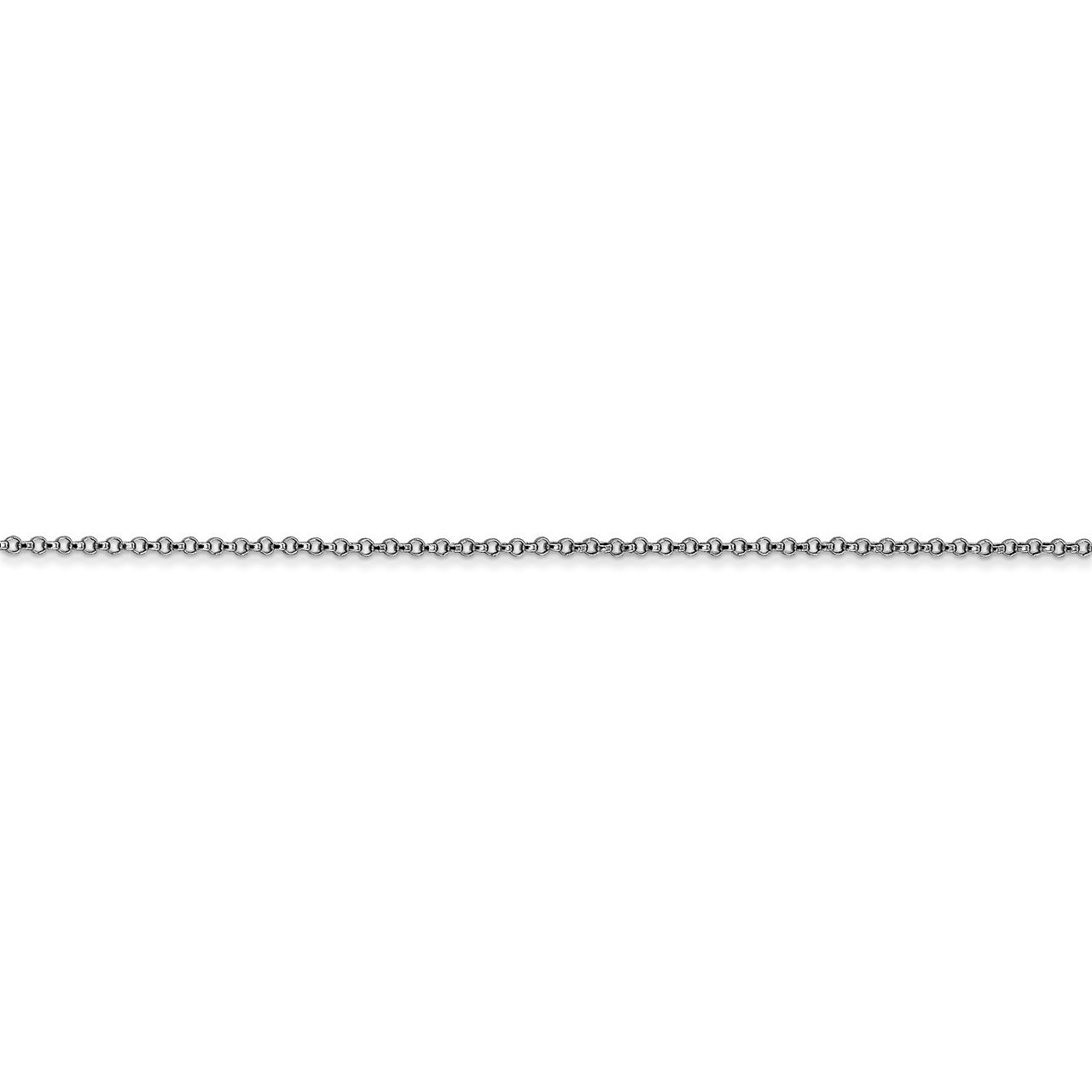 14k White Gold 1.15mm Rolo Pendant Chain-2