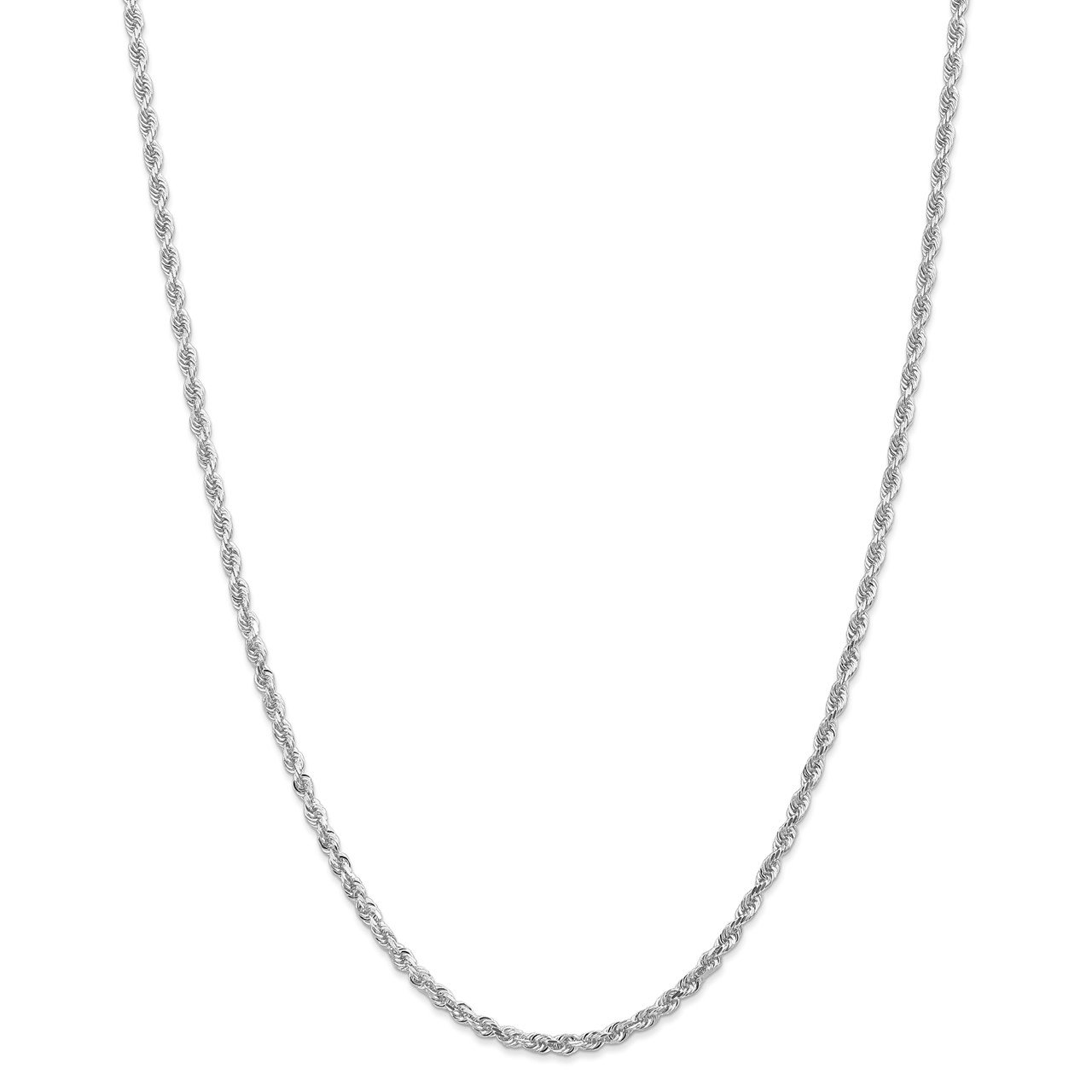 14k White Gold 3.0mm D/C Quadruple Rope Chain