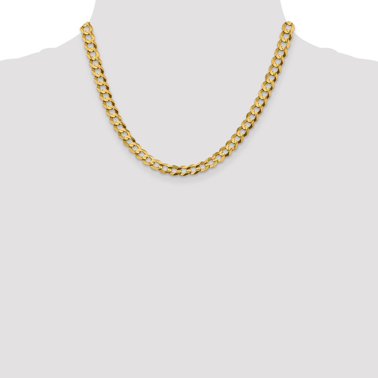 14k 7.2mm Lightweight Flat Cuban Chain-1