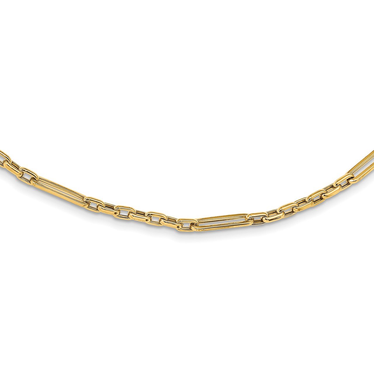 14K Polished Fancy Link Necklace