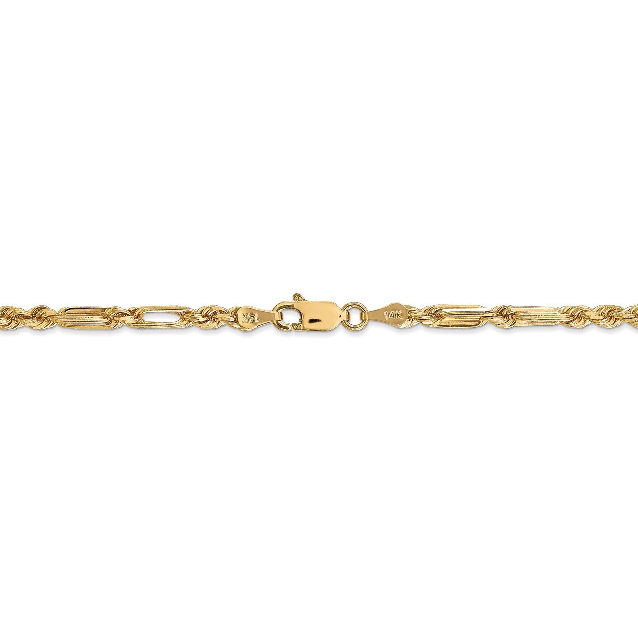 14k 3.0mm D/C Milano Rope Chain-3