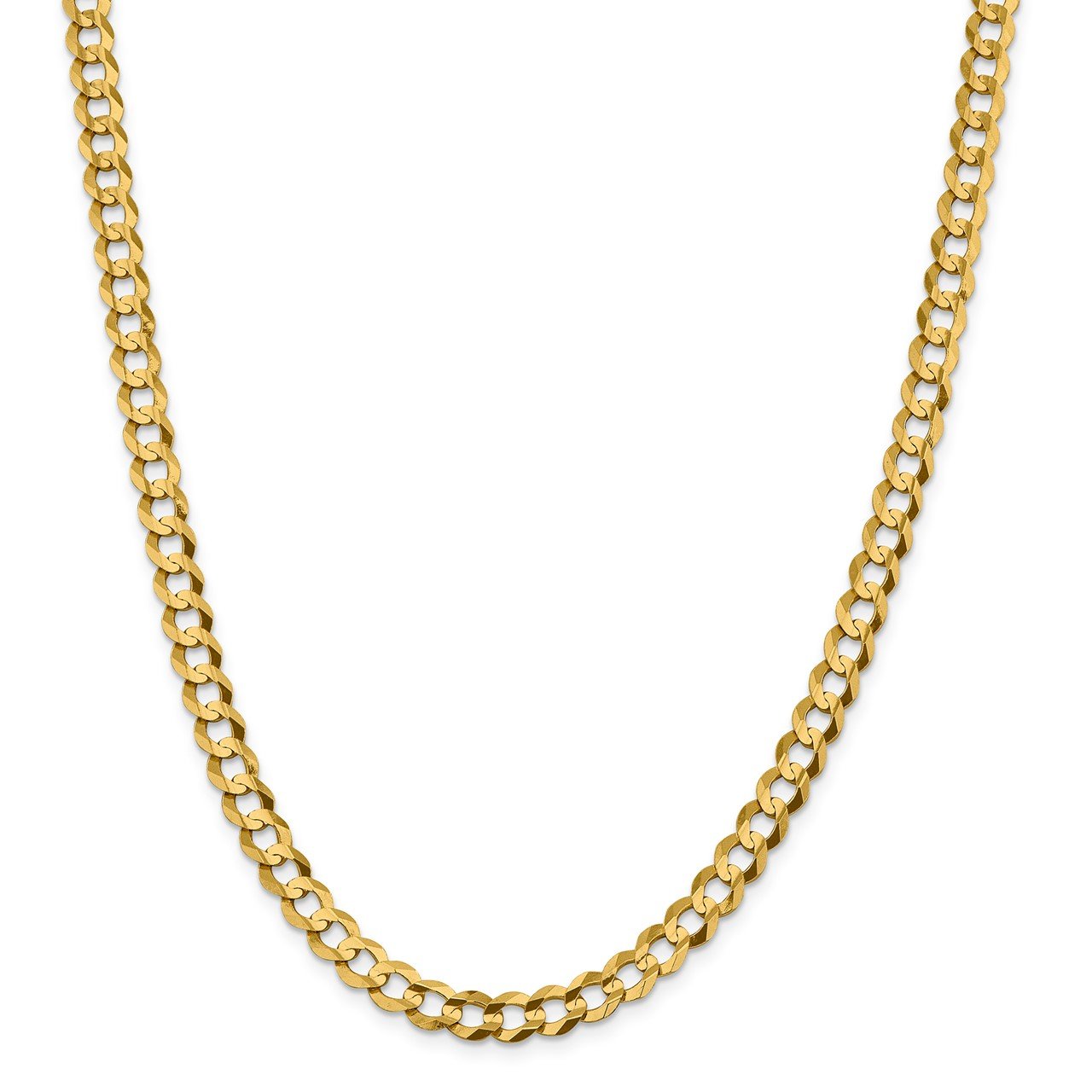 14k 7.2mm Lightweight Flat Cuban Chain