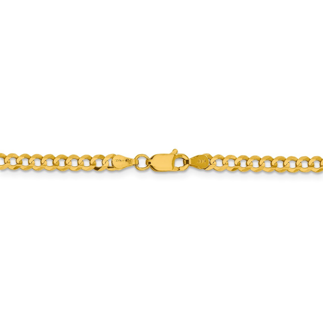 14k 3.7mm Lightweight Flat Cuban Chain-4