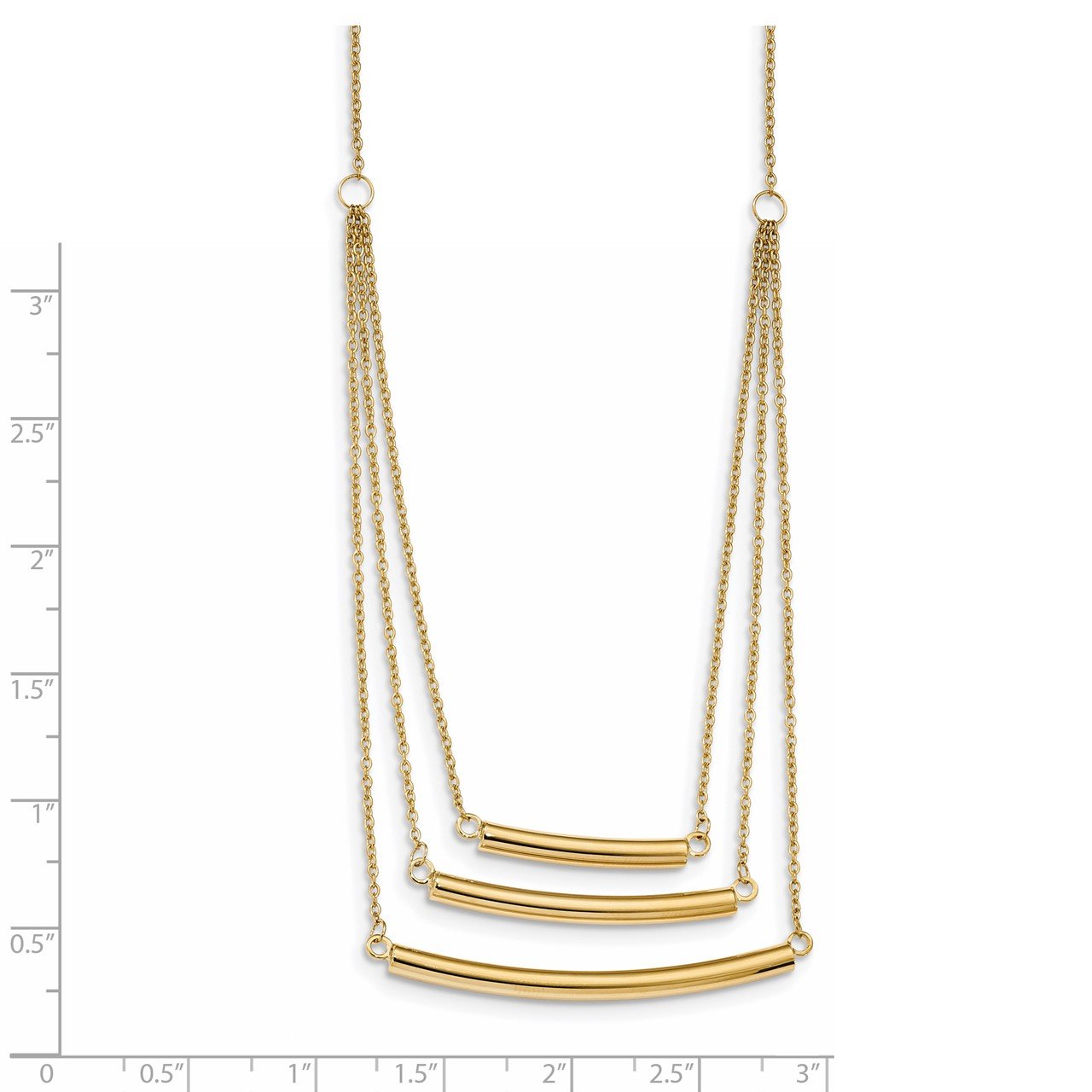 14k 3-Strand Polished Bar Necklace-2