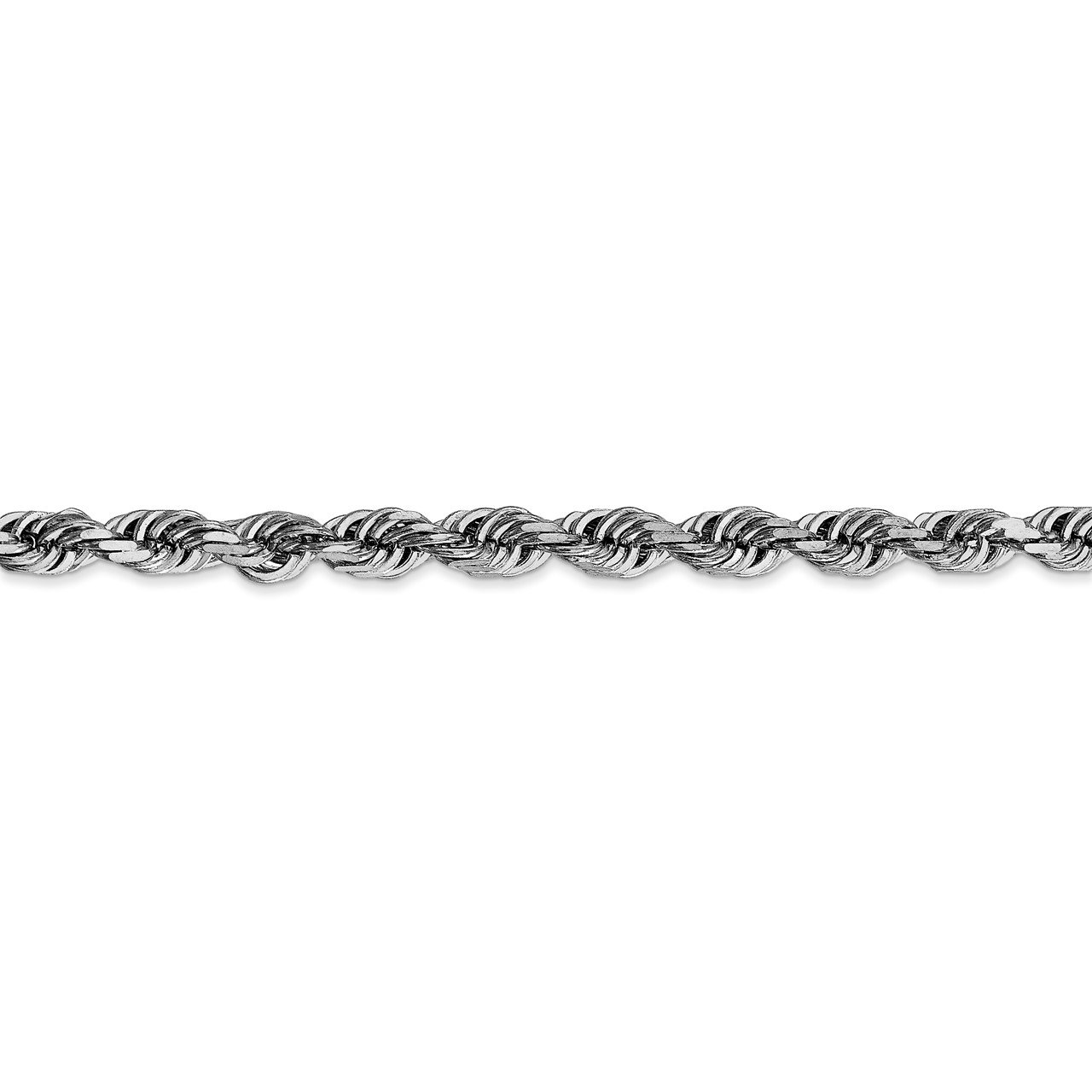 14k White Gold 4.5mm D/C Quadruple Rope Chain-2